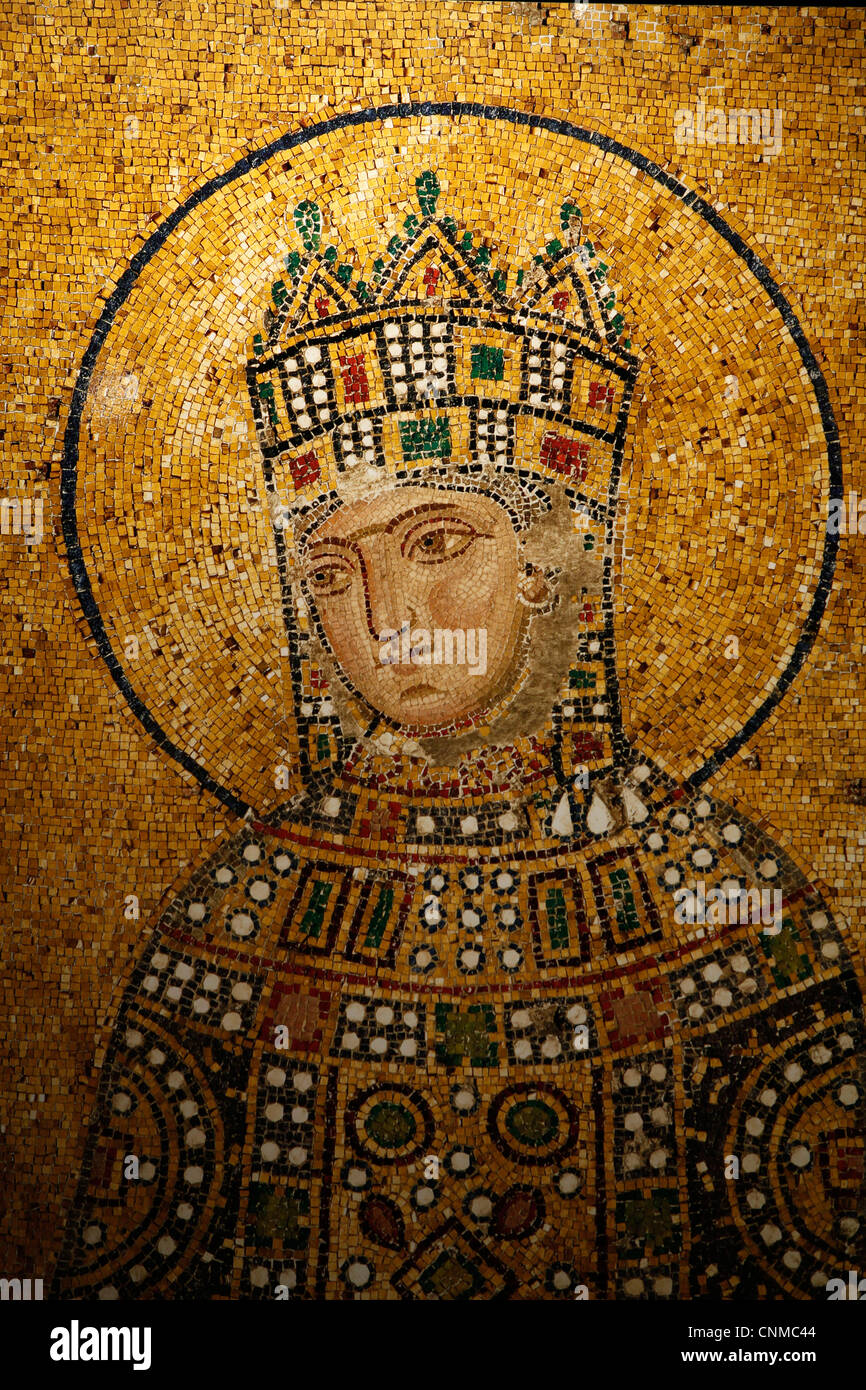Mosaico di Empress Zoe, Hagia Sophia, Istanbul, Turchia, Europa Foto Stock