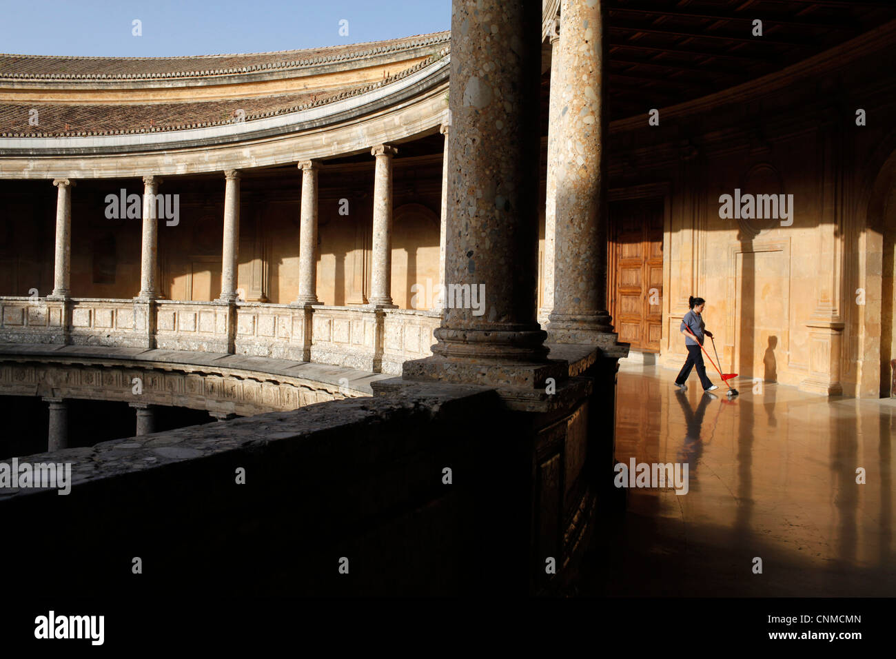 Carlo V 's palazzo della Alhambra, Sito Patrimonio Mondiale dell'UNESCO, Granada, Andalusia, Spagna, Europa Foto Stock