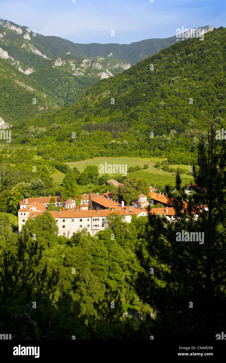 Bachkova Monastero, montagne Rodopi, Bulgaria, Europa Foto Stock