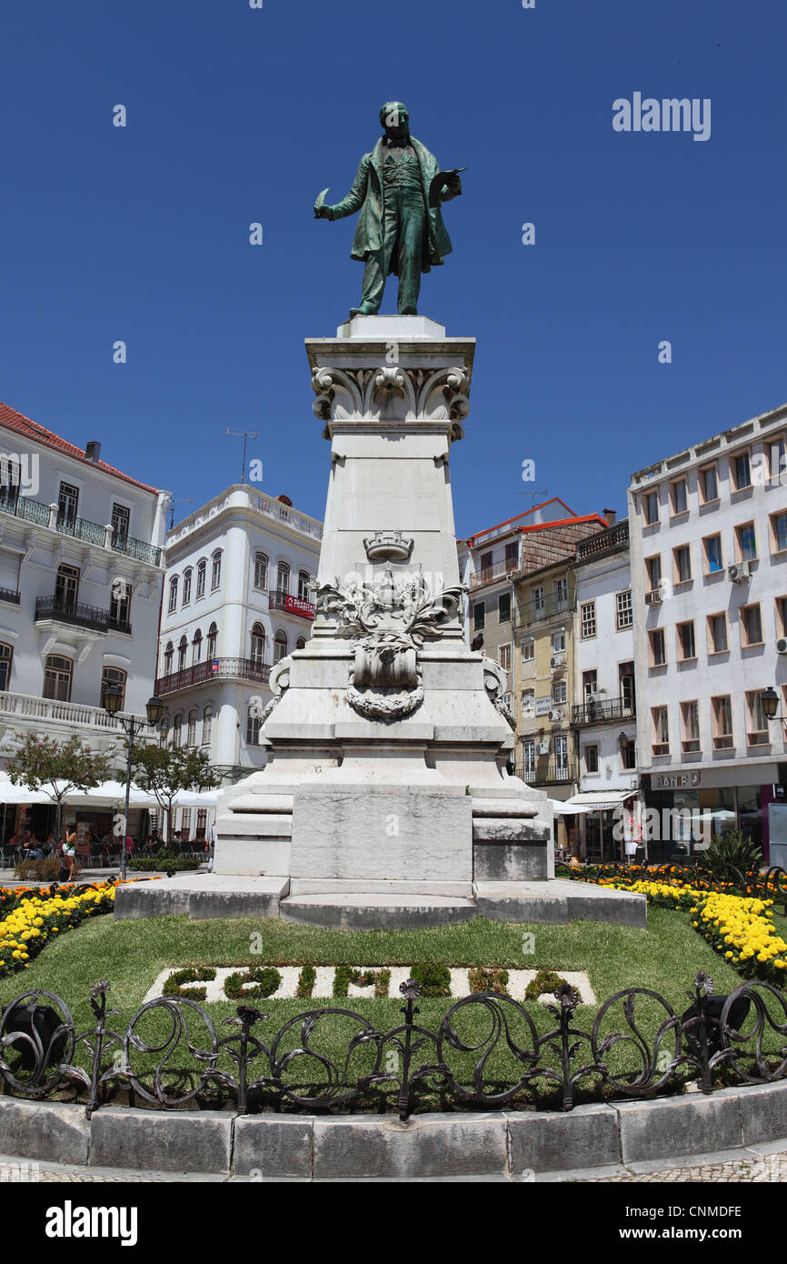 Joaquim Antonio de Aguiar memorial al Largo de Portagem square, Coimbra, Beira Litoral, Portogallo, Europa Foto Stock