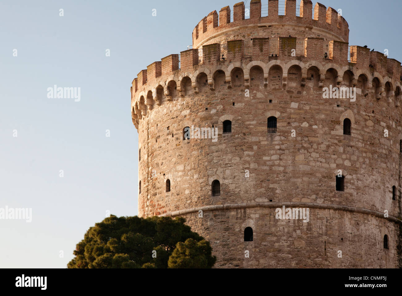 La Torre Bianca sul lungomare di Salonicco. Foto Stock