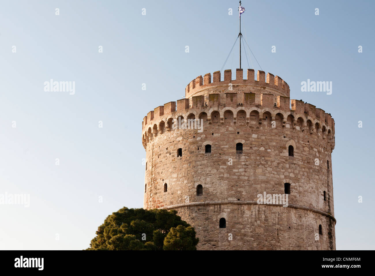 La Torre Bianca sul lungomare di Salonicco. Foto Stock