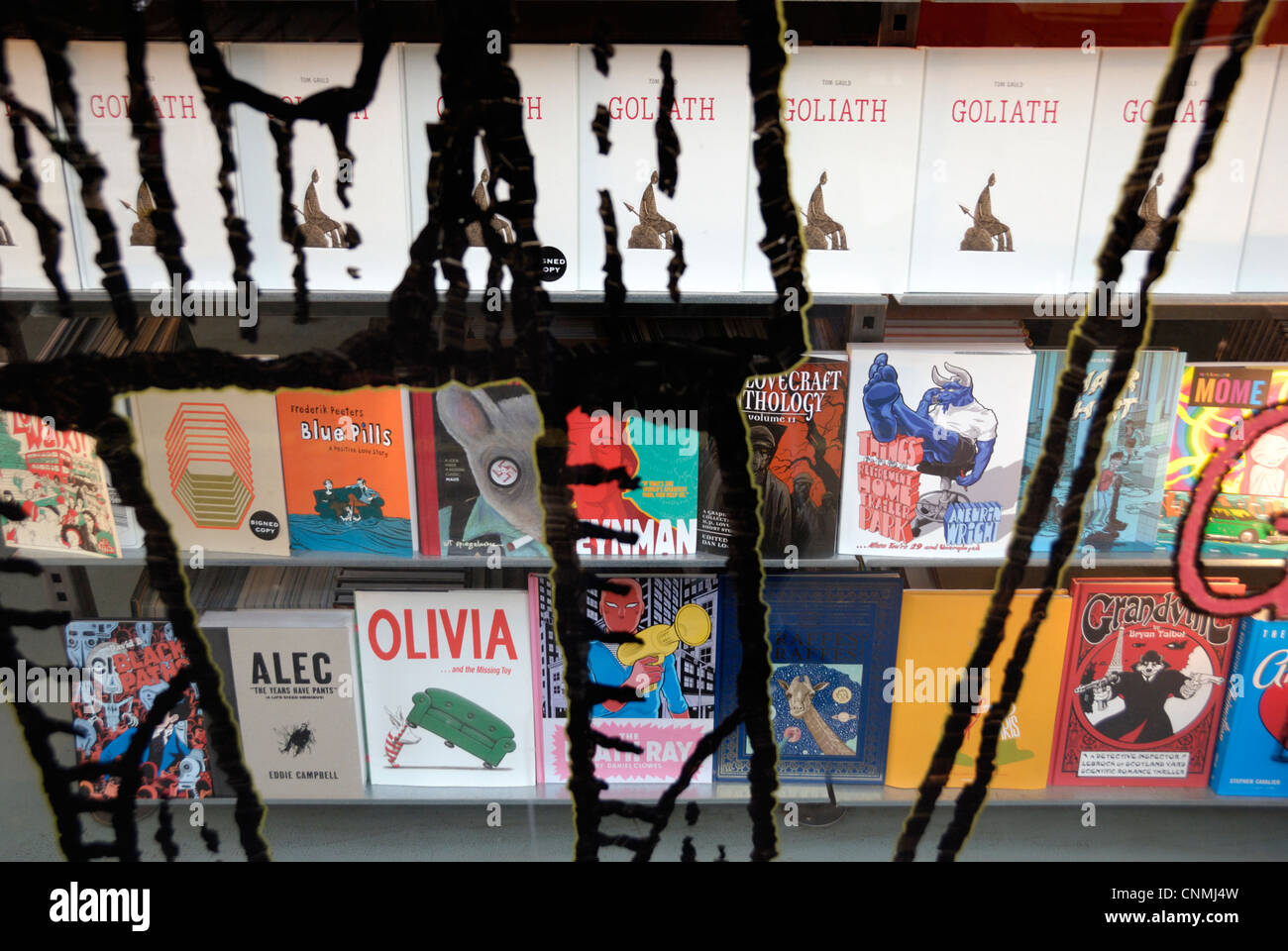 Vetrina del libro di fumetti di display Foto Stock