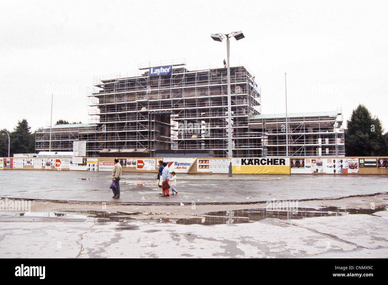 Il muro di Berlino alla Porta di Brandeburgo di 1990 - Pariser Platz Foto Stock