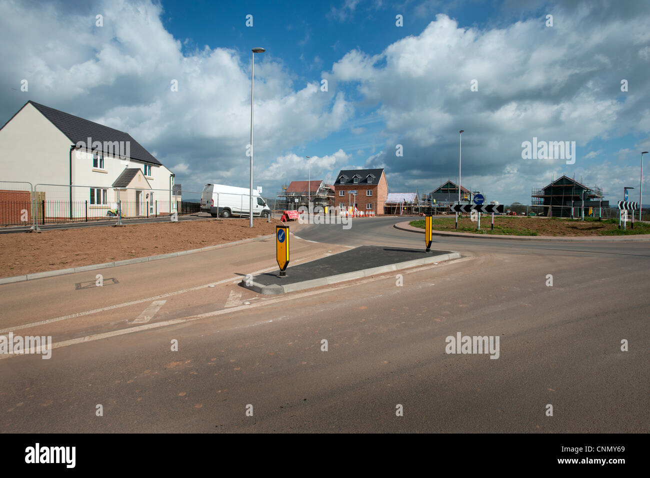 La costruzione di nuove case alla Cranbrook, il nuovo sviluppo di comunità a est di Exeter in East Devon Foto Stock