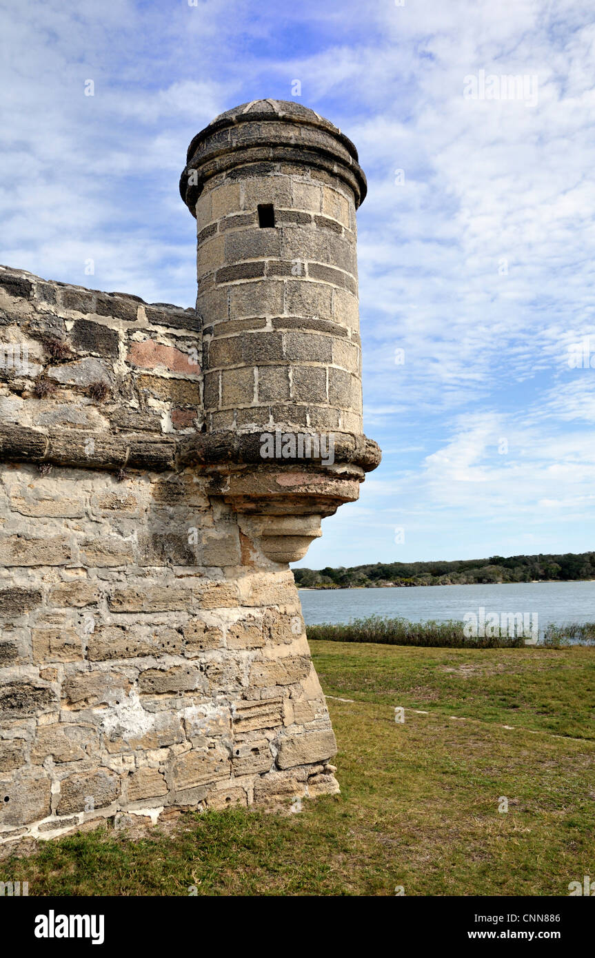 Guard torre di guardia a Fort Matanzas National Monument Foto Stock