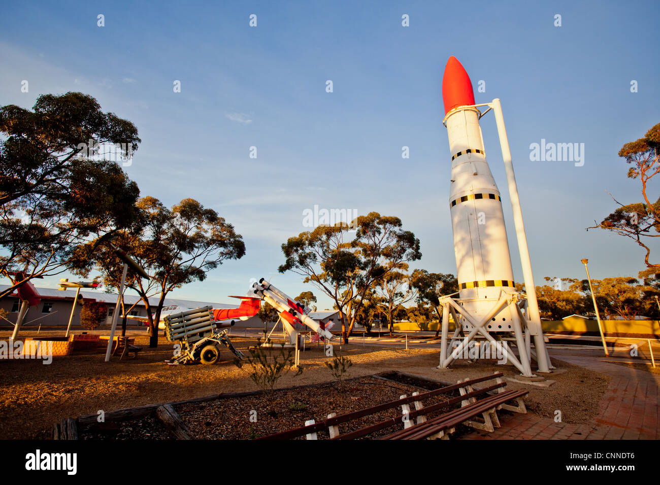 A Woomera razzo, missile, Aeronautica militare e lo spazio di visualizzazione. Il South Australia. Foto Stock