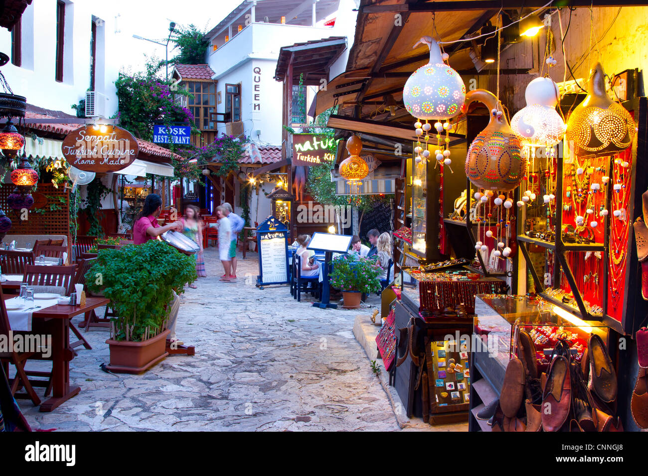 Street view. Kas. Provincia di Antalya, costa mediterranea. La Turchia. Foto Stock