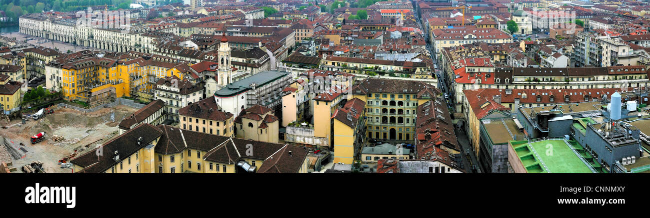 Antenna vista panoramica della città di Torino Foto Stock