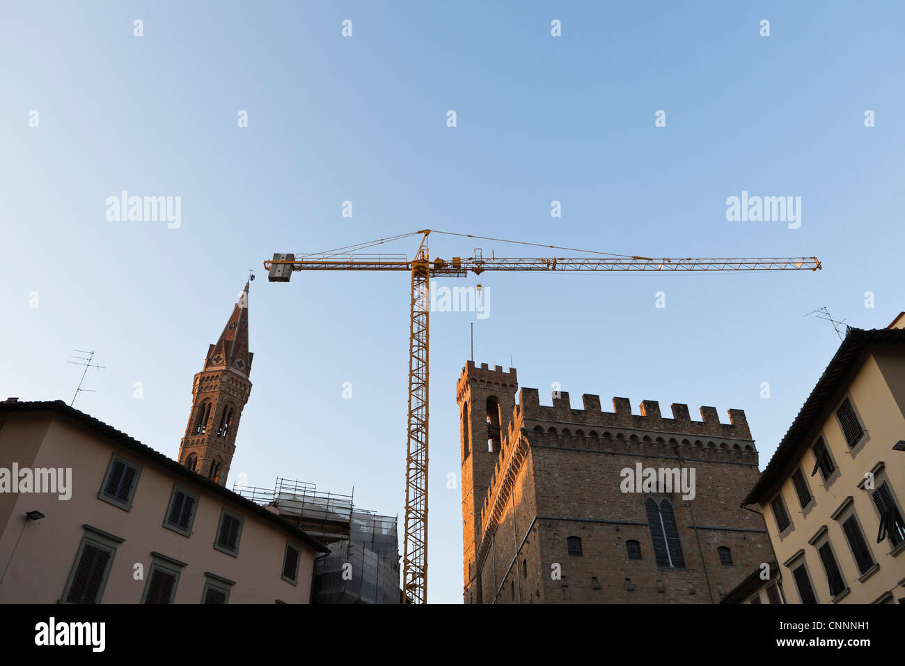 Costruzione di gru, Firenze, Provincia di Firenze, Toscana, Italia Foto Stock