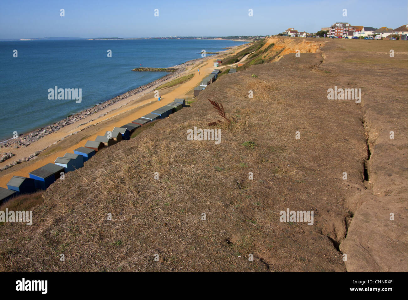 Scogliera costiera erosione, Barton sul mare, Hampshire, Inghilterra, settembre Foto Stock