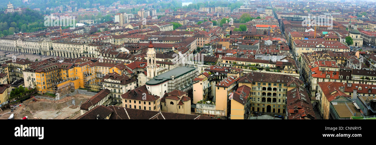 Vista aerea della città di Torino Foto Stock