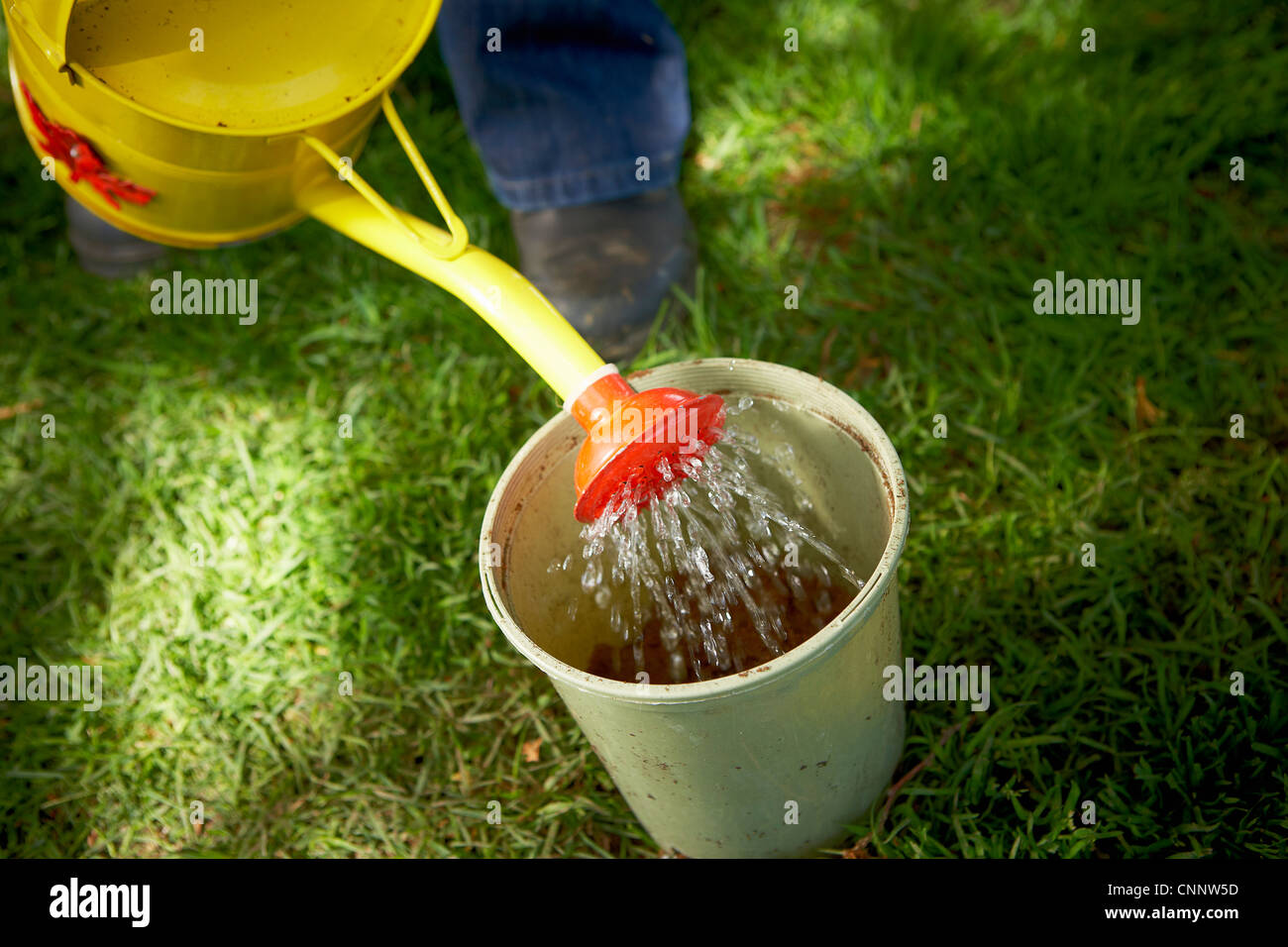 Terreno di irrigazione nel secchio, Bradford, Ontario, Canada Foto Stock