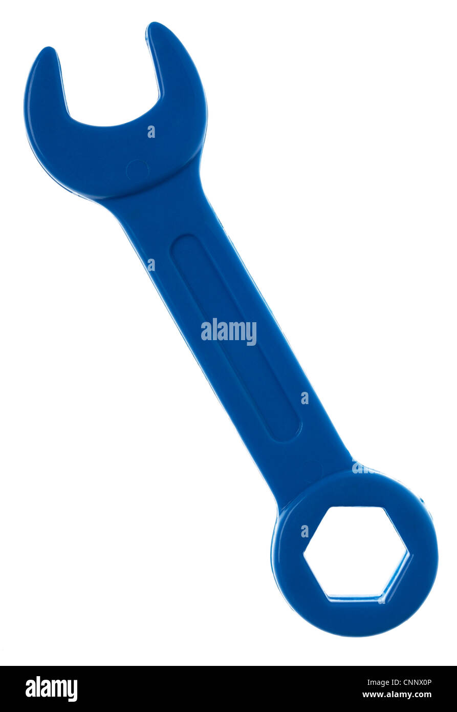 Close up, tagliare le immagini di bambini giocare in plastica attrezzo di lavoro Foto Stock