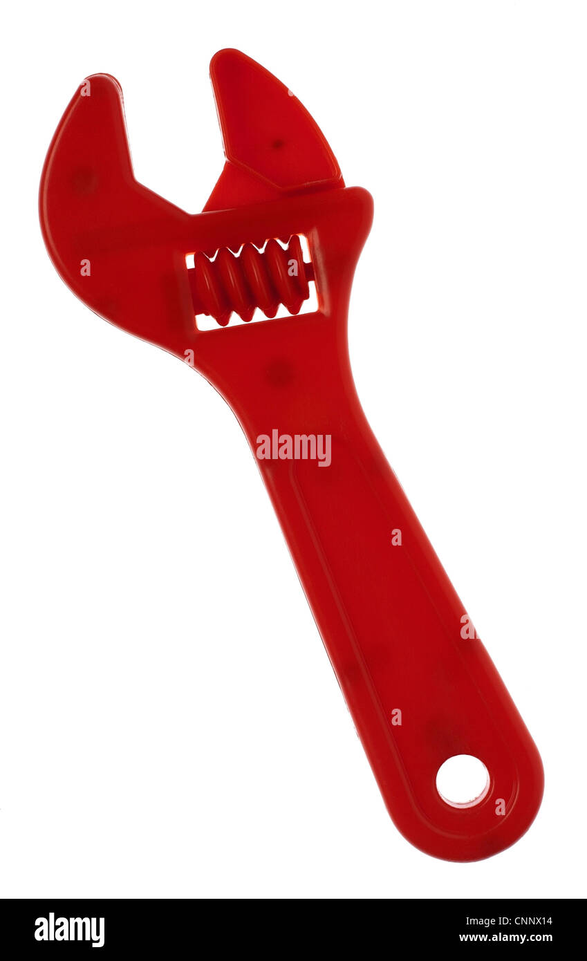 Close up, tagliare le immagini di bambini giocare in plastica attrezzo di lavoro Foto Stock