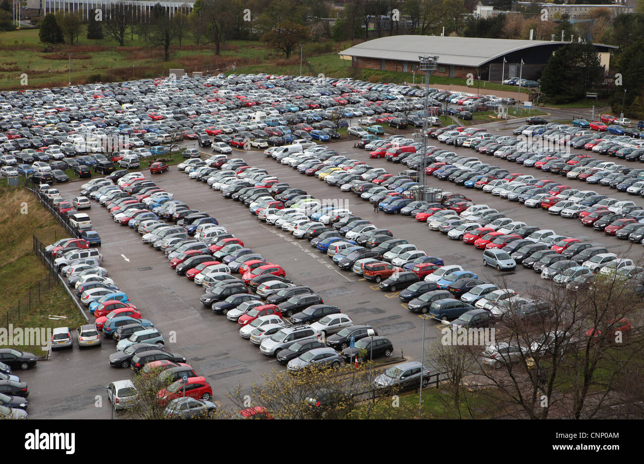 Ospedale occupato car park Aberdeen Royal Infirmary, Aberdeen Scotland, Regno Unito. Foto Stock