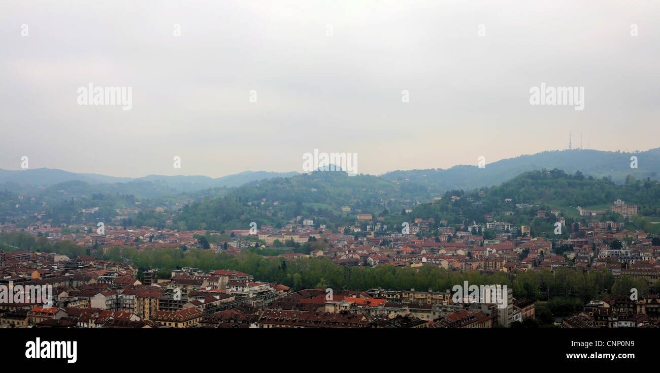 Vista panoramica della città di Torino Foto Stock