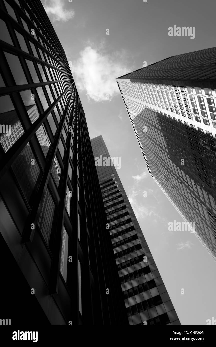 Gli edifici in area di Wall Street di New York City, Stati Uniti d'America. Foto Stock