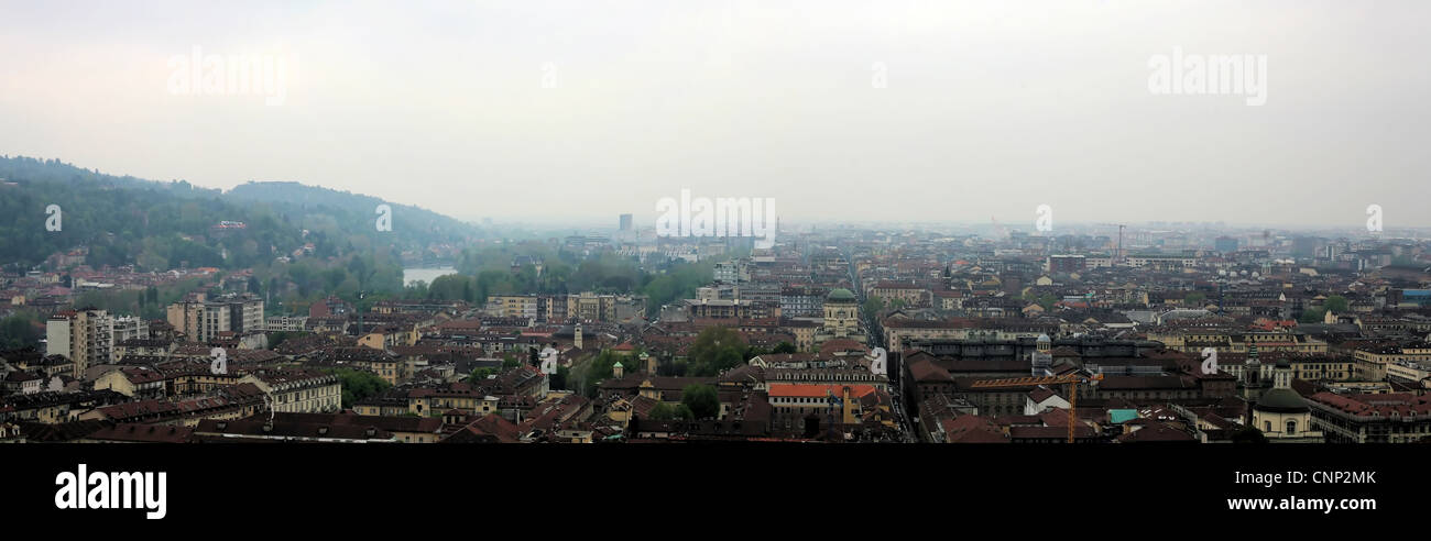 Antenna vista panoramica della città di Torino Foto Stock