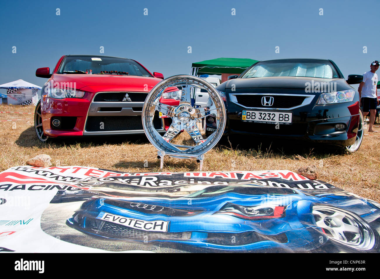 Racing Cars in show place Foto Stock