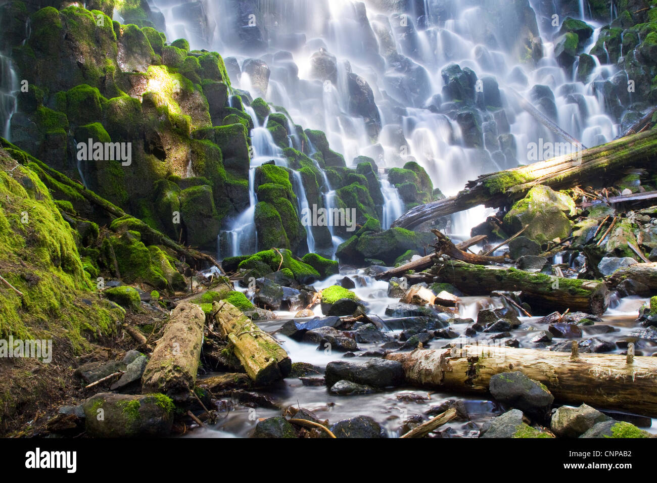 Ramona Falls si trova in Oregon Mt Hood National Forest Foto Stock