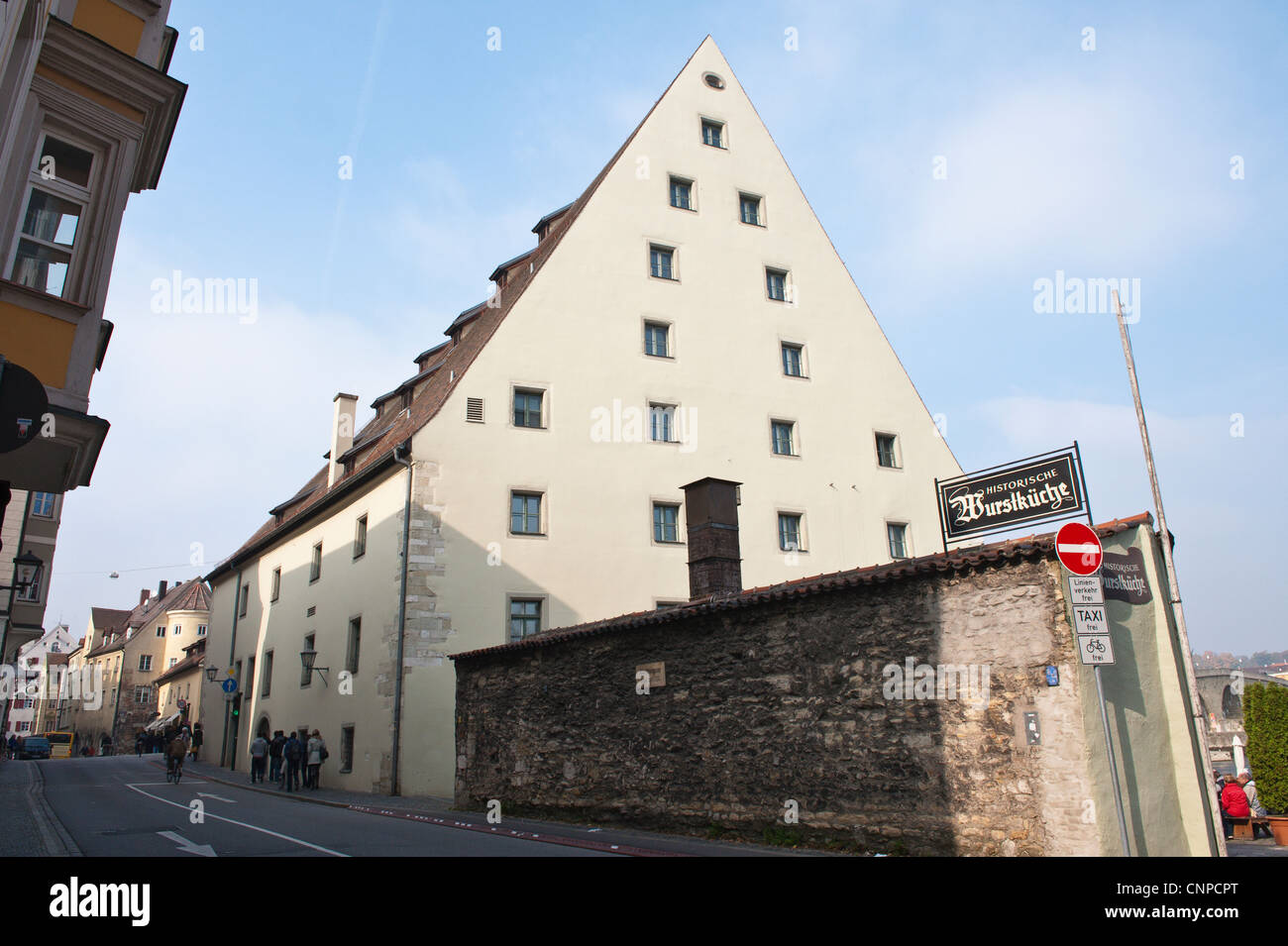 Sale storico fienile in Regensburg, Germania. Foto Stock