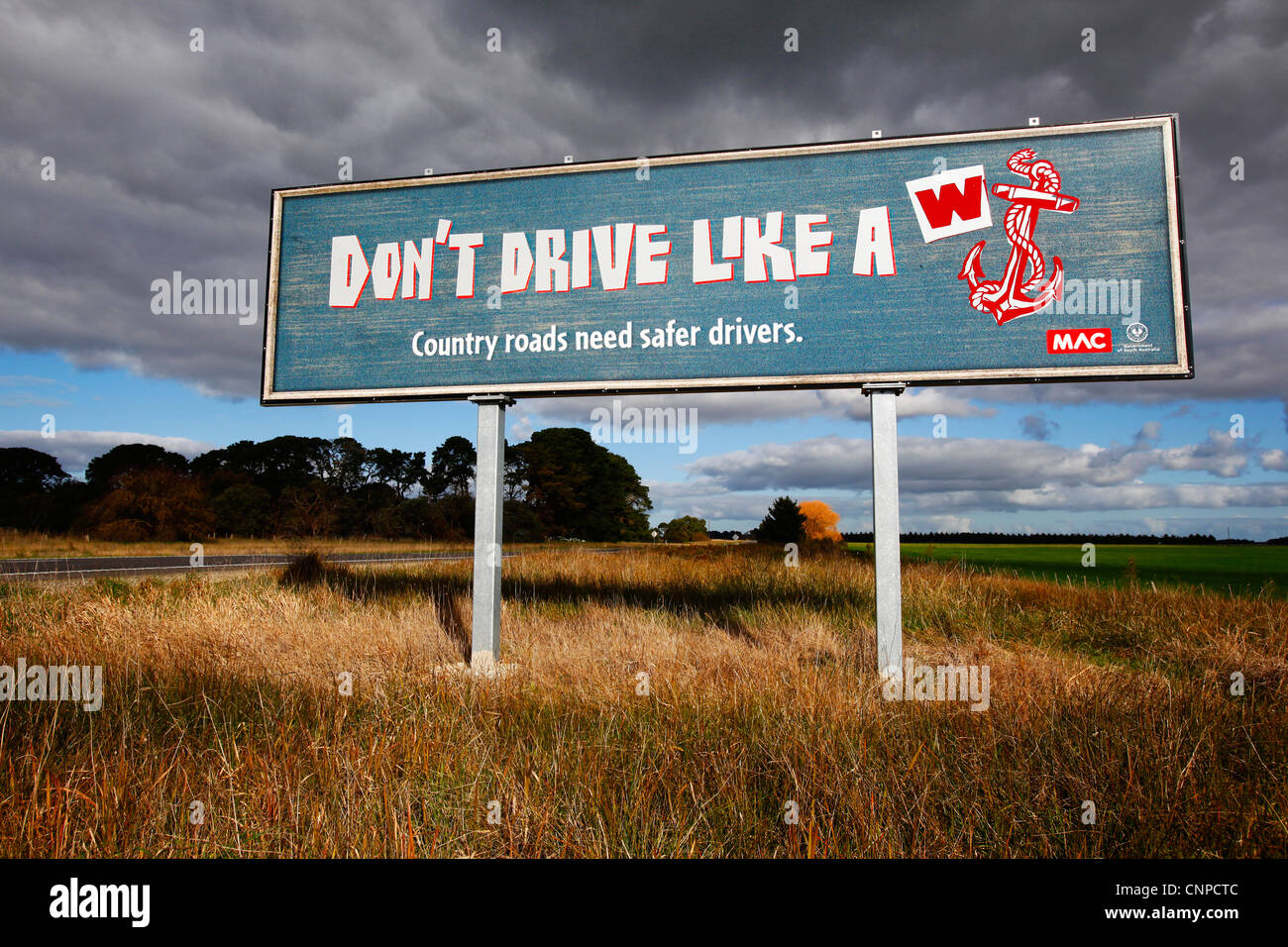 Segnale di avvertimento. A sud-est. Il South Australia. Foto Stock
