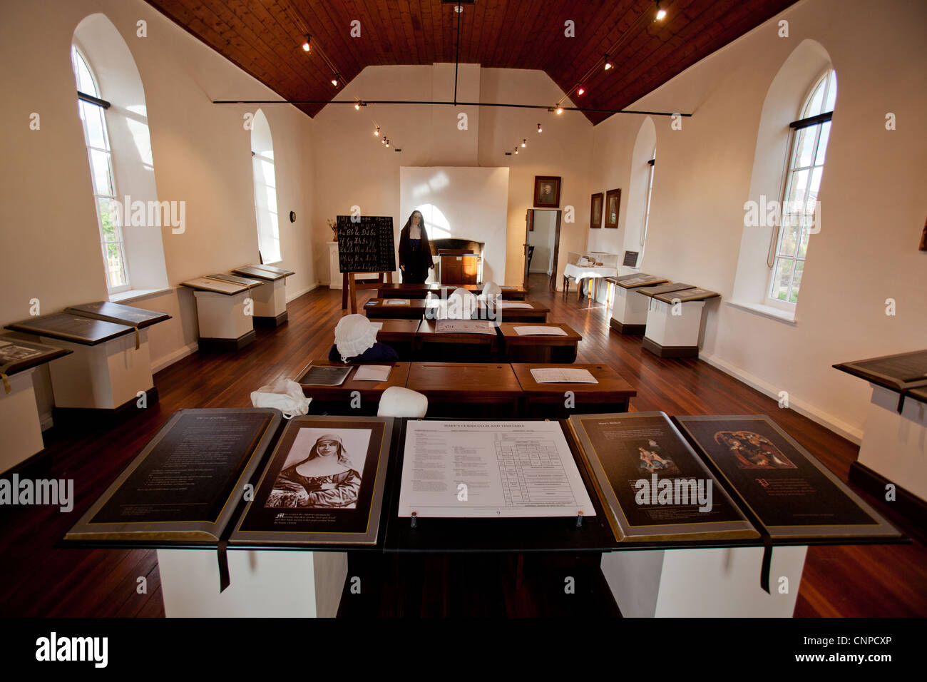 Mary MacKillop nella sua scuola di Penola in camera. Il South Australia. Foto Stock