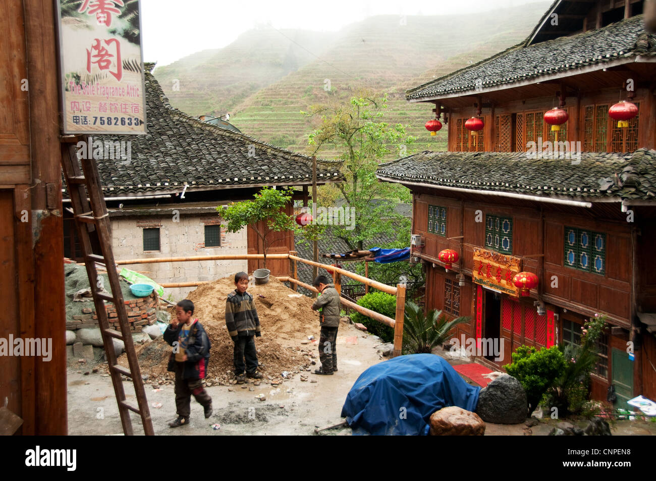 Da Zhai village Foto Stock