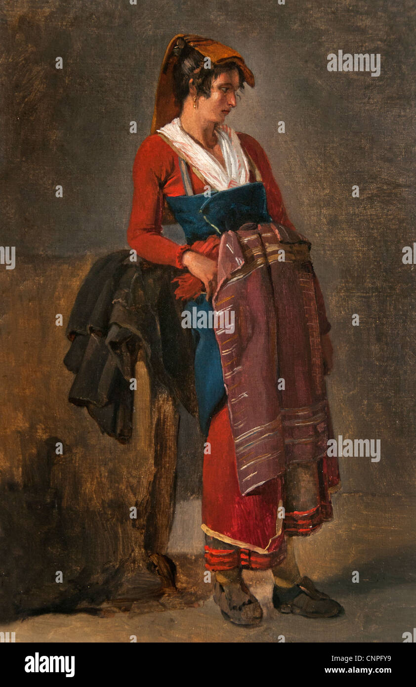 Contadino intorno a Roma - Paysanne des dintorni de Roma 1818 da Achille-Etna MICHALLON 1796-1822 Francia - Francese Foto Stock