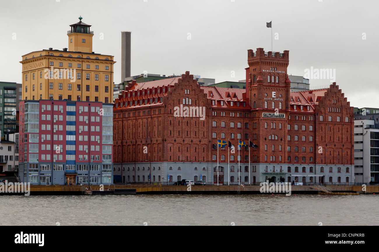 Stoccolma Svezia skyline da bordo di Waxholm III, una barca che tour Il vicino arcipelago. Foto Stock