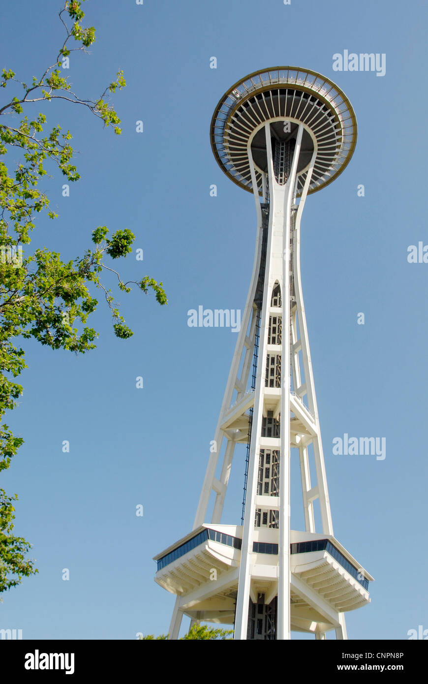 Lo Space Needle tower a Seattle, nello Stato di Washington Foto Stock