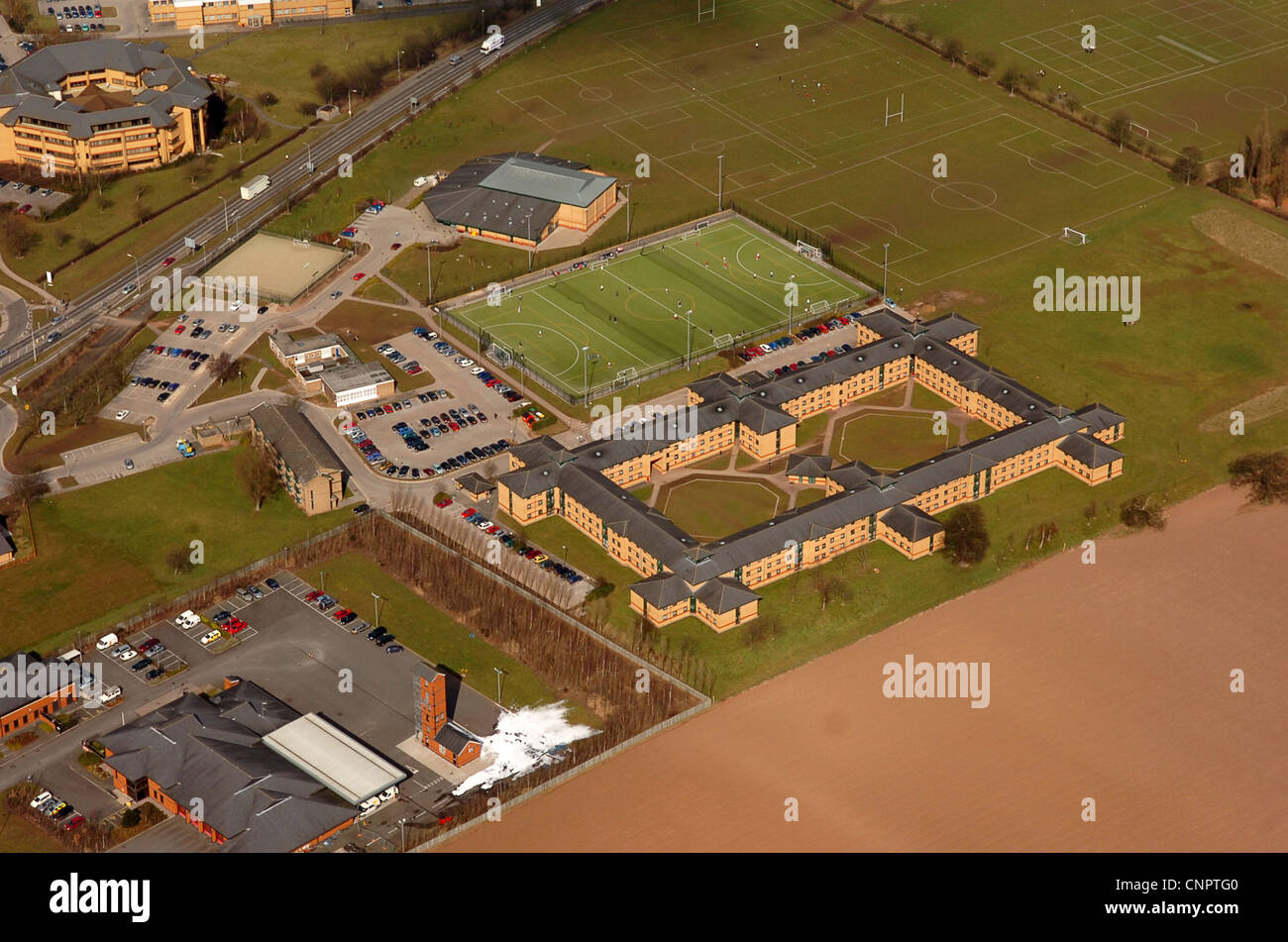 Vista aerea di Stafford Università Alloggi studenteschi sale di residenza a Beaconside Stafford Regno Unito Foto Stock