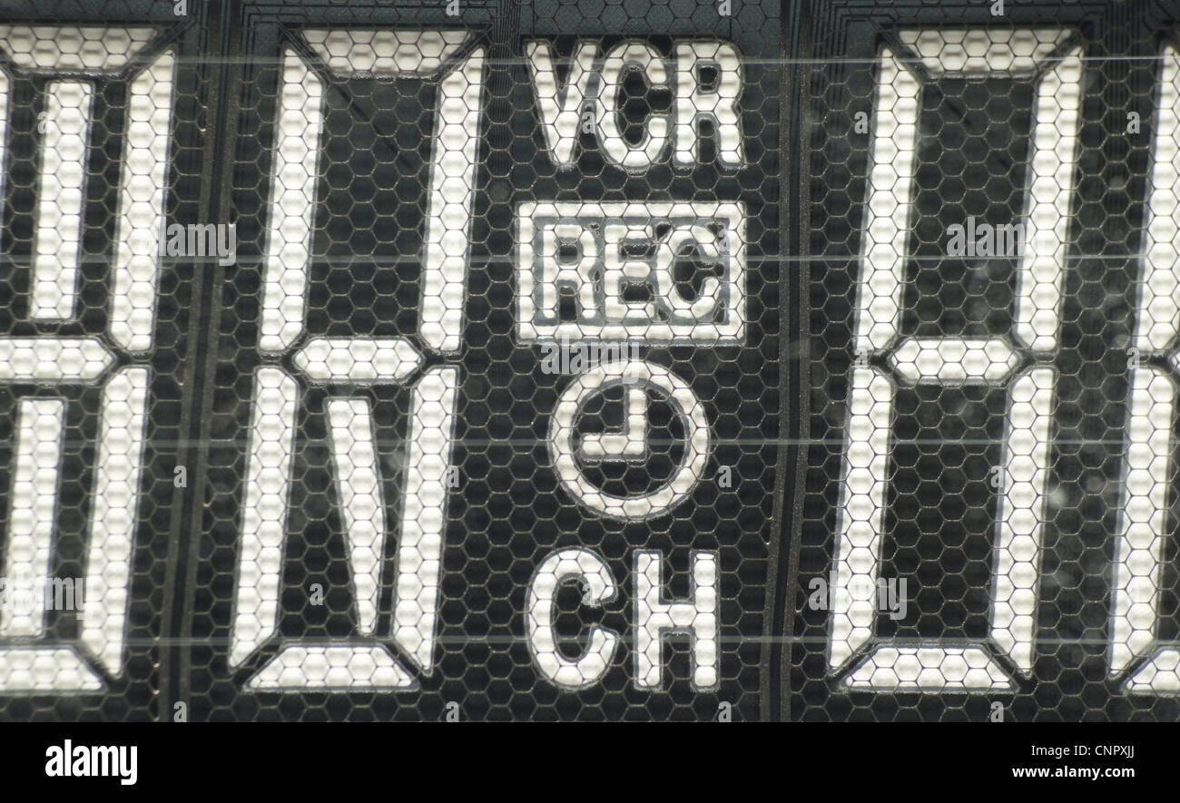 Macro shot di visualizzazione VCR Foto Stock