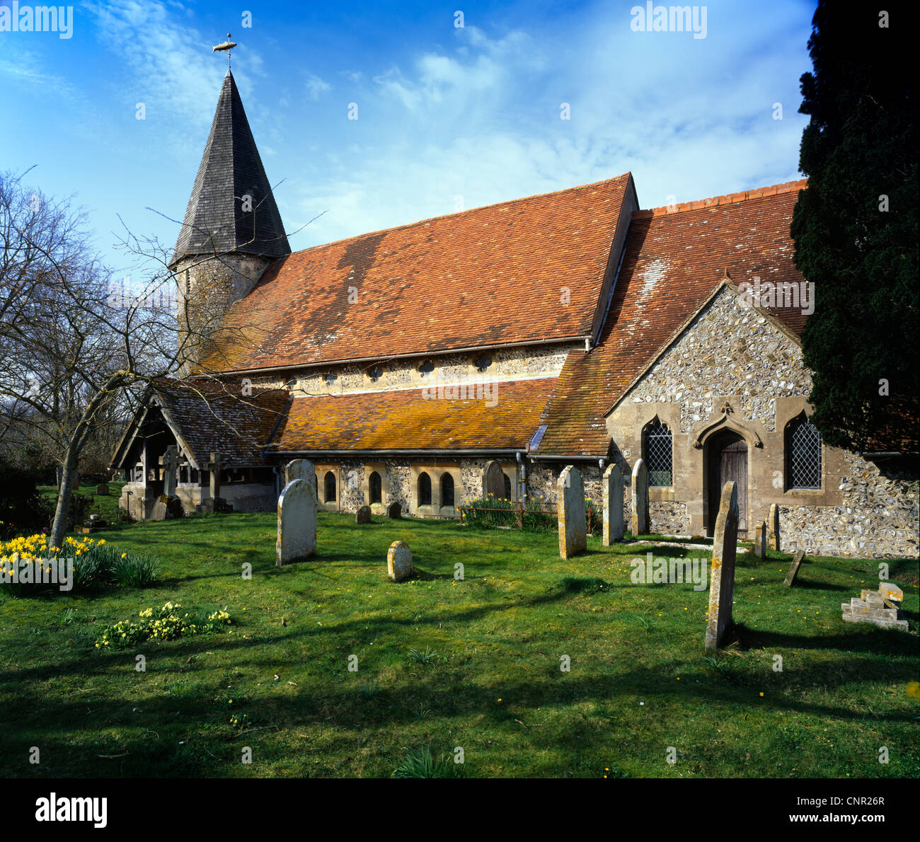 Chiesa di San Giovanni Evangelista, Piddinghoe, East Sussex Foto Stock