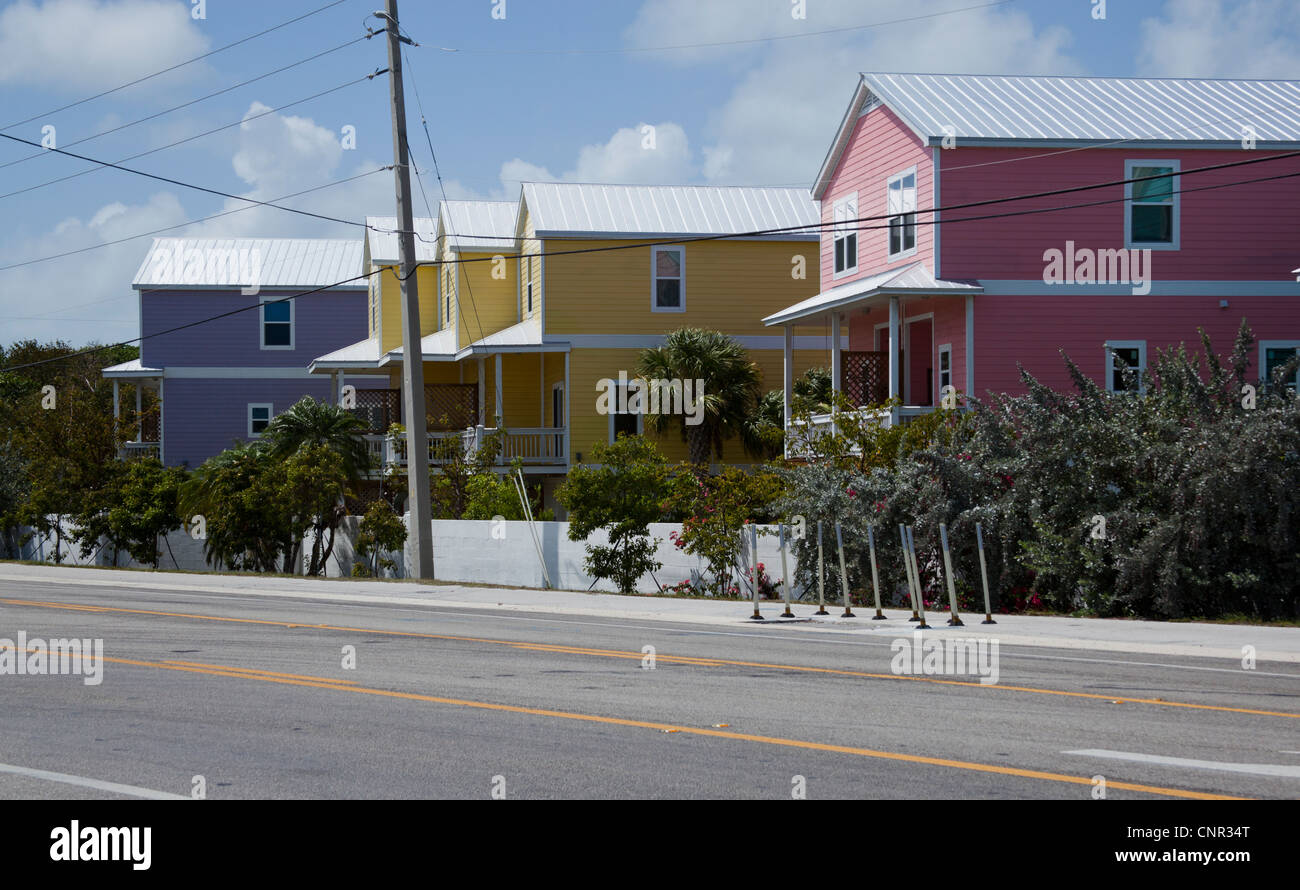 Case colorate di Key West Fl. Foto Stock