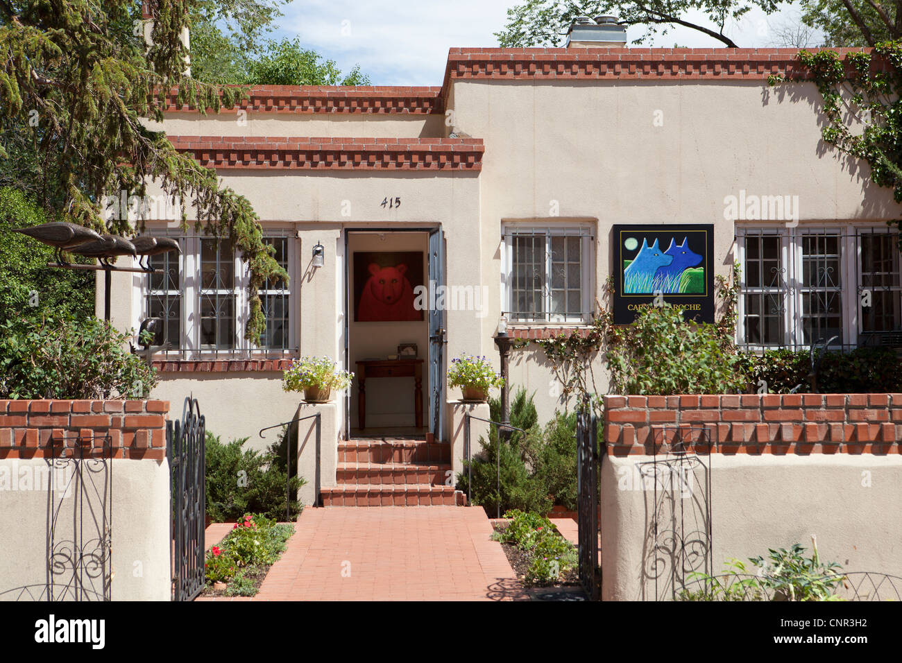 Galleria d'arte, Canyon Road, Santa Fe, New Mexico, Stati Uniti d'America Foto Stock