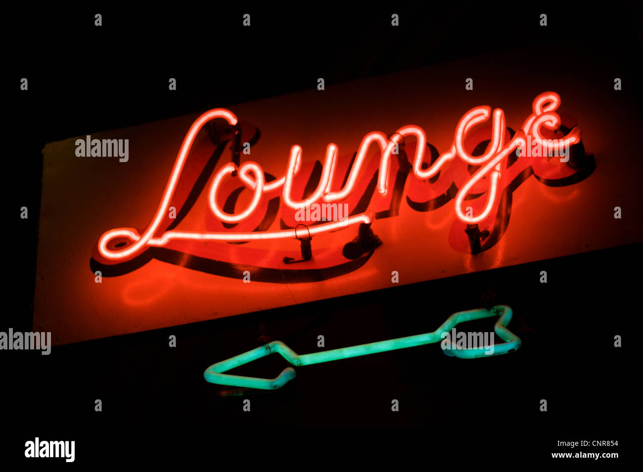 Un cartello al neon in un bar della Dublin Reading Lounge. Foto Stock