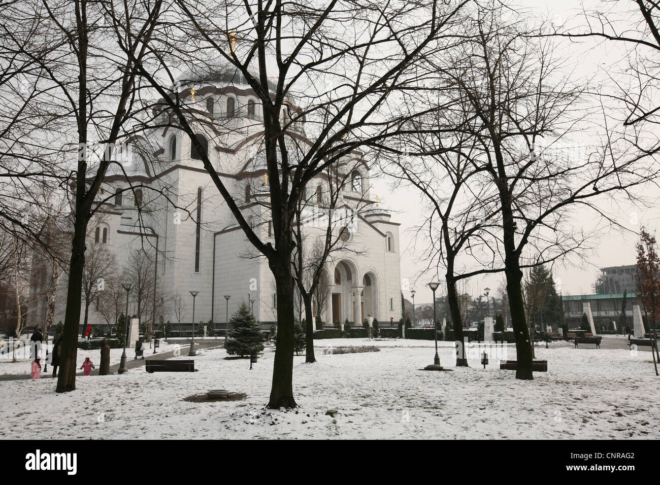 Cattedrale di San Sava sul Vracar plateau a Belgrado in Serbia. Foto Stock