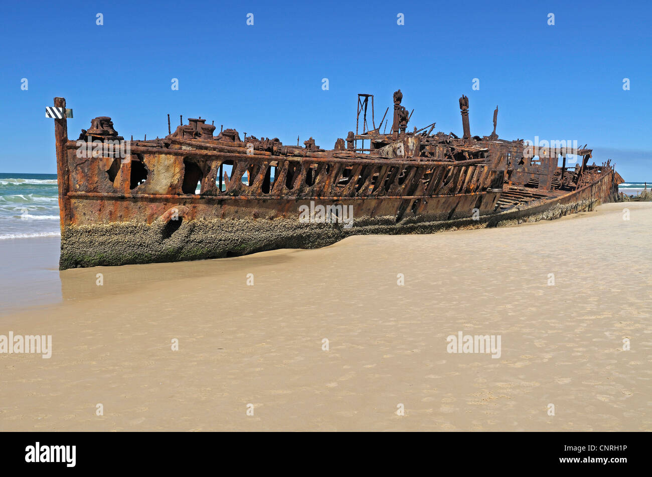 Isola di Fraser, relitto del Maheno, Australia, Queensland, Isola Fraser Foto Stock