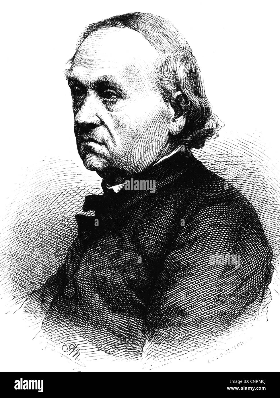 MOERIKE, Eduard, 8.9.1804 - 4.6.1875, autore/scrittore tedesco (poeta romantico), ritratto, incisione contemporanea in legno, Foto Stock