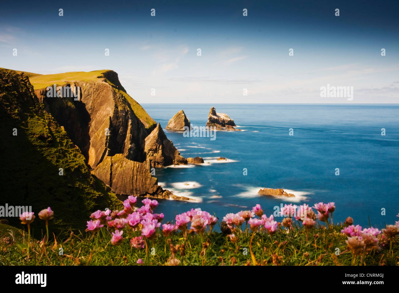 La costa nord di Fair Isle, Regno Unito, Scozia, isole Shetland, Fair Isle Foto Stock