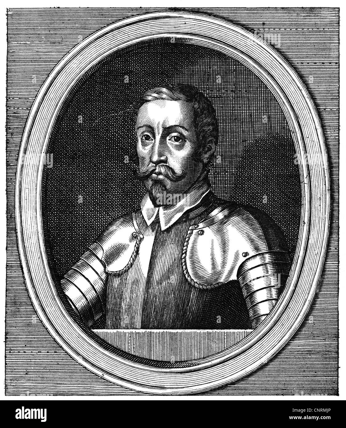 Tassis, Juan Baptista de, um 1530 - 1610, spagnolo diplomat, ritratto, ovale, incisione su rame, secolo XVII, artista del diritto d'autore non deve essere cancellata Foto Stock