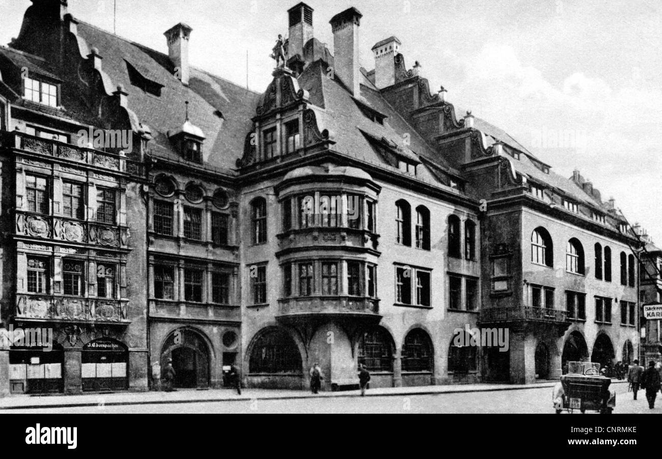 Geografia / viaggio, Germania, Monaco di Baviera, gastronomia, Hofbraeuhaus, cartolina fotografica, circa 1910, diritti aggiuntivi-clearences-non disponibile Foto Stock