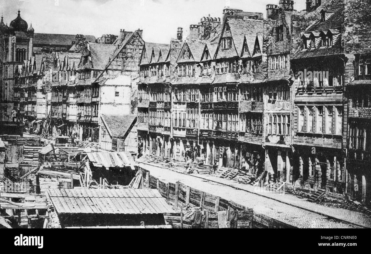 Geografia / viaggio, Germania, Francoforte sul meno, vecchia Judengasse, cartolina fotografica, circa 1910, diritti aggiuntivi-clearences-non disponibile Foto Stock