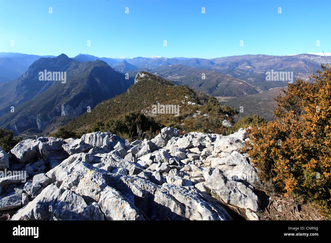 Il vertice di La caccia in Valle Esteron nella parte posteriore paese delle Alpi Marittime Foto Stock
