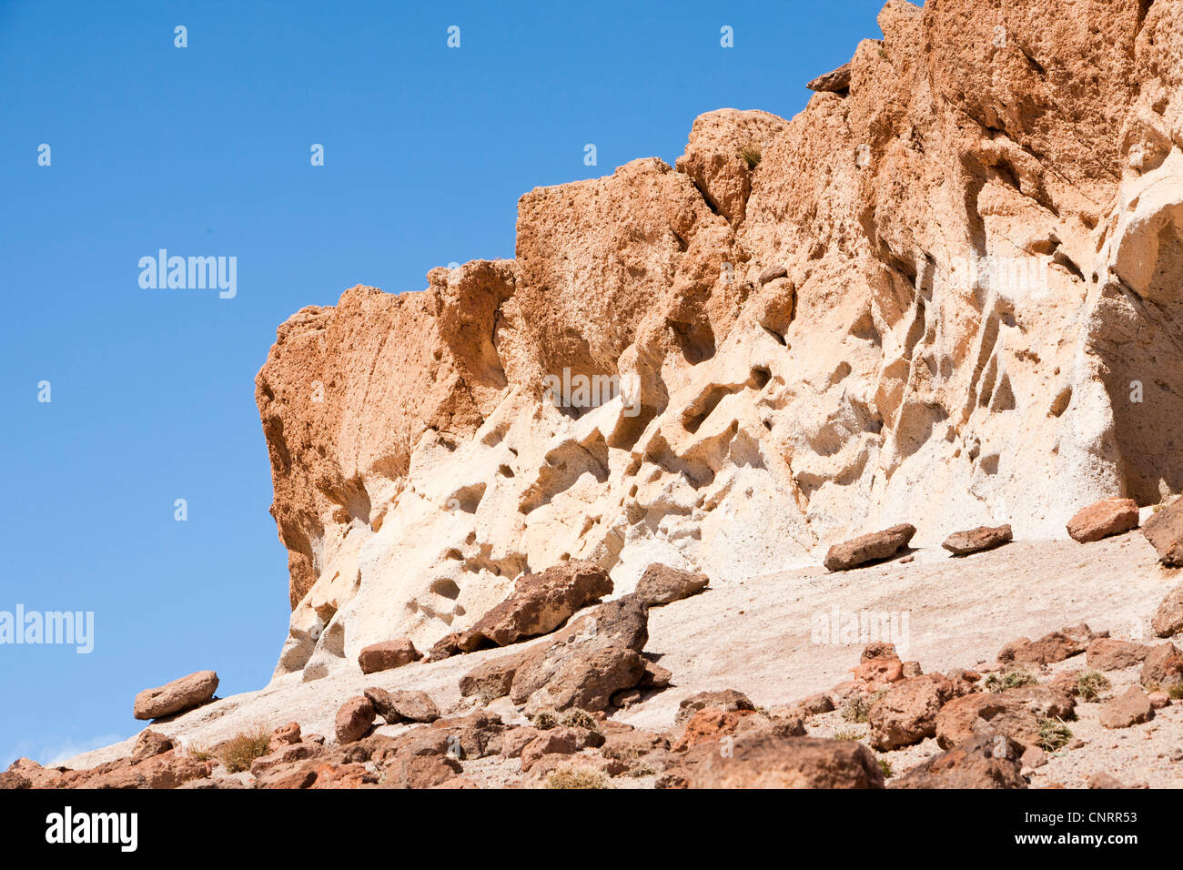 Erosi formazioni rocciose nei pressi di Jebel Sirwa in Anti atlante del Marocco, Africa del Nord. Foto Stock