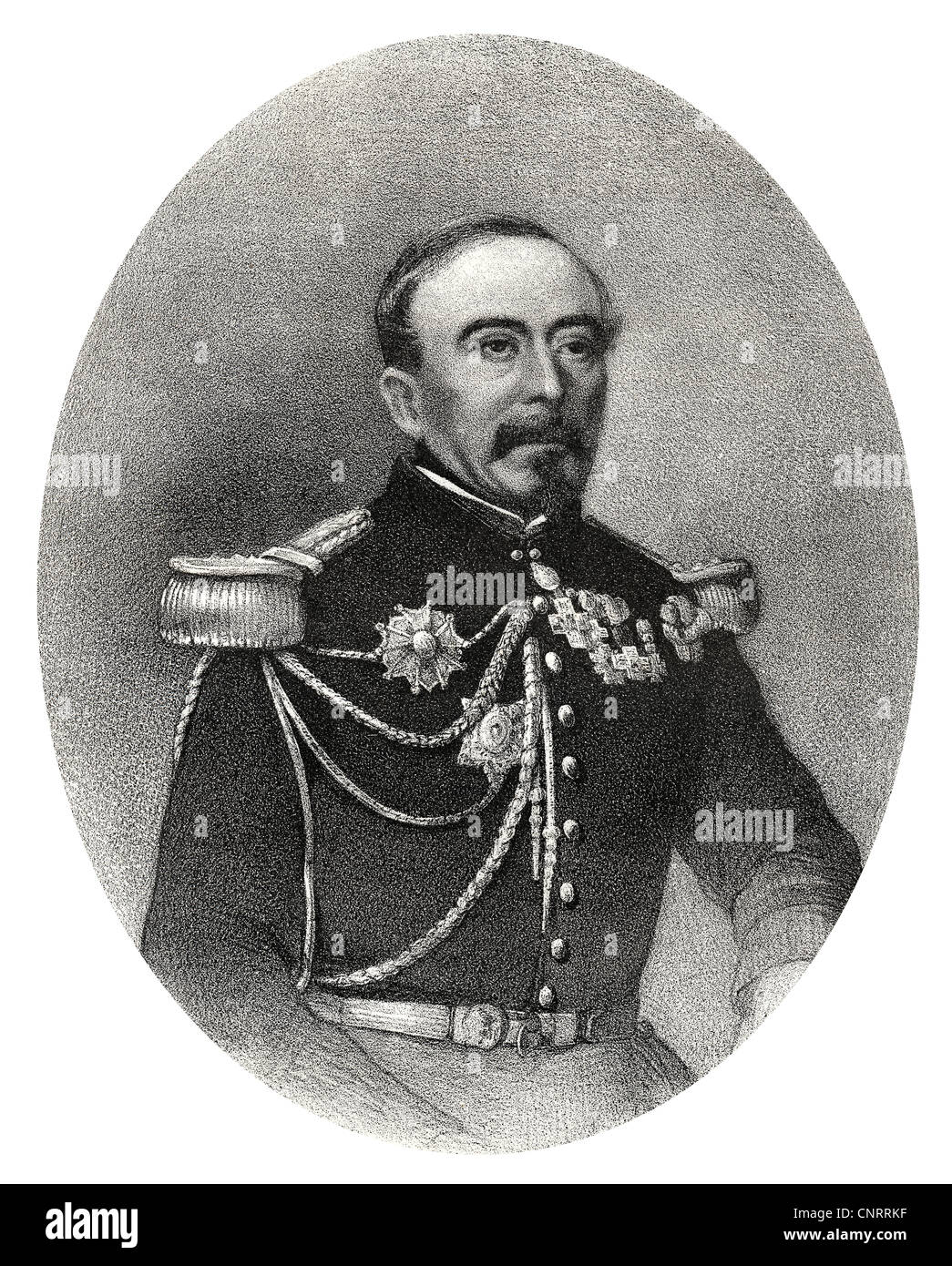Il politico francese e il generale Charles-Marie-Auguste, secolo XIX, storica incisione di acciaio dal XIX secolo Foto Stock