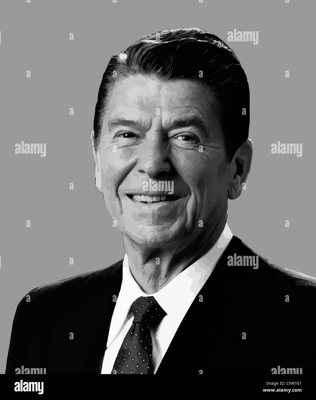 Ritratto di vettore di Ronald Reagan. Foto Stock