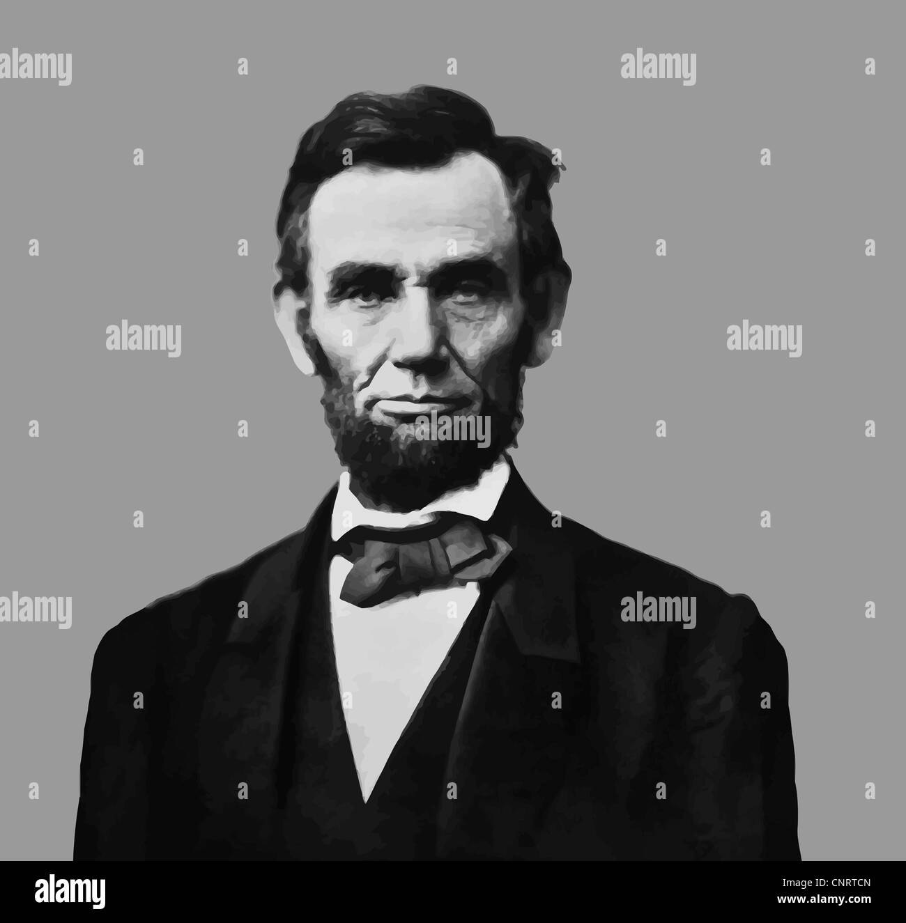 Restaurata digitalmente il vettore ritratto del presidente Abraham Lincoln. Foto Stock